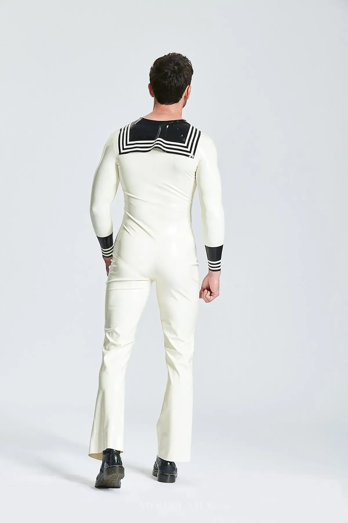 Sailor Flap Collar Ship Ahoy Latex Jumpsuit