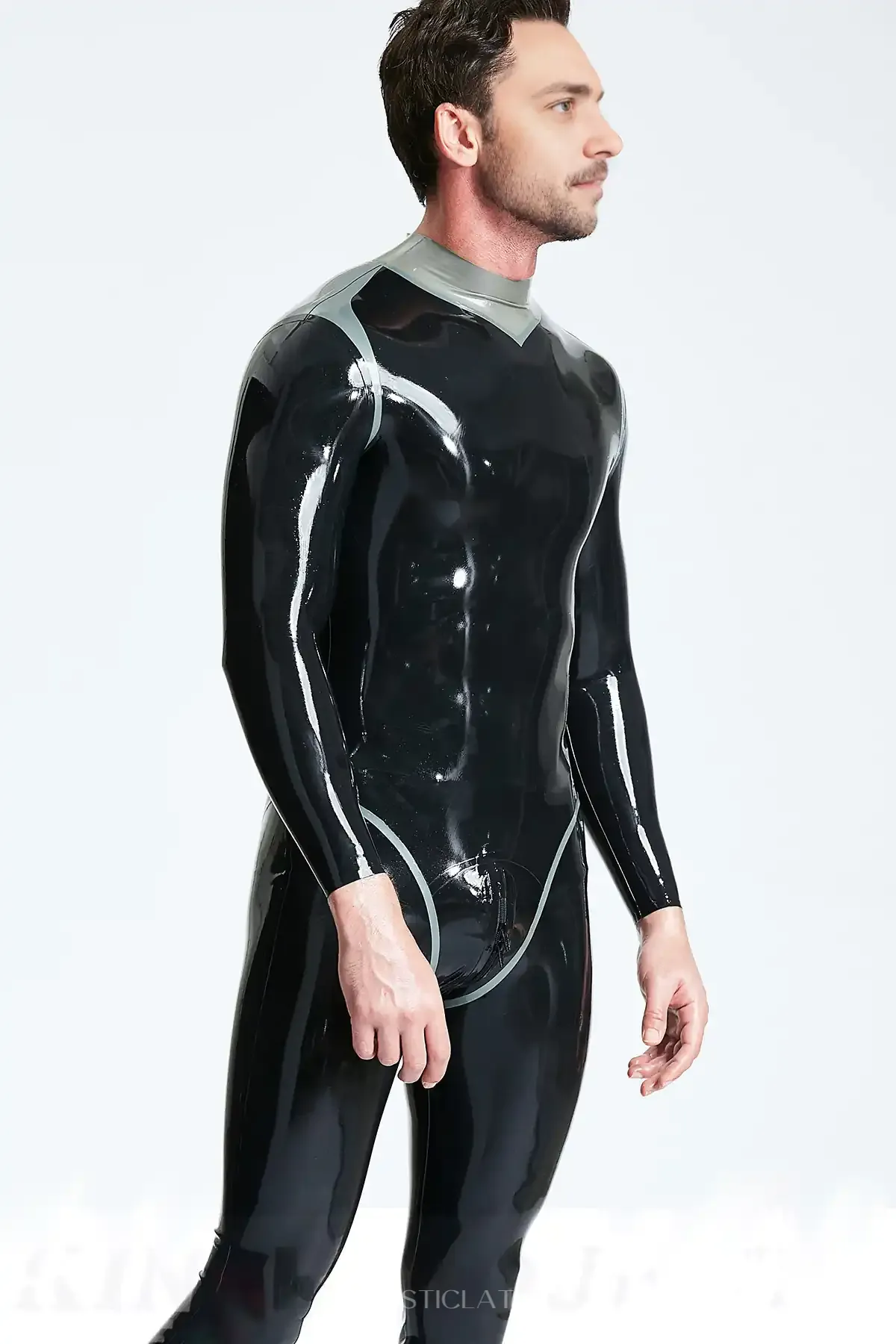 Male Contrast Color Trim Andromeda Latex Catsuit