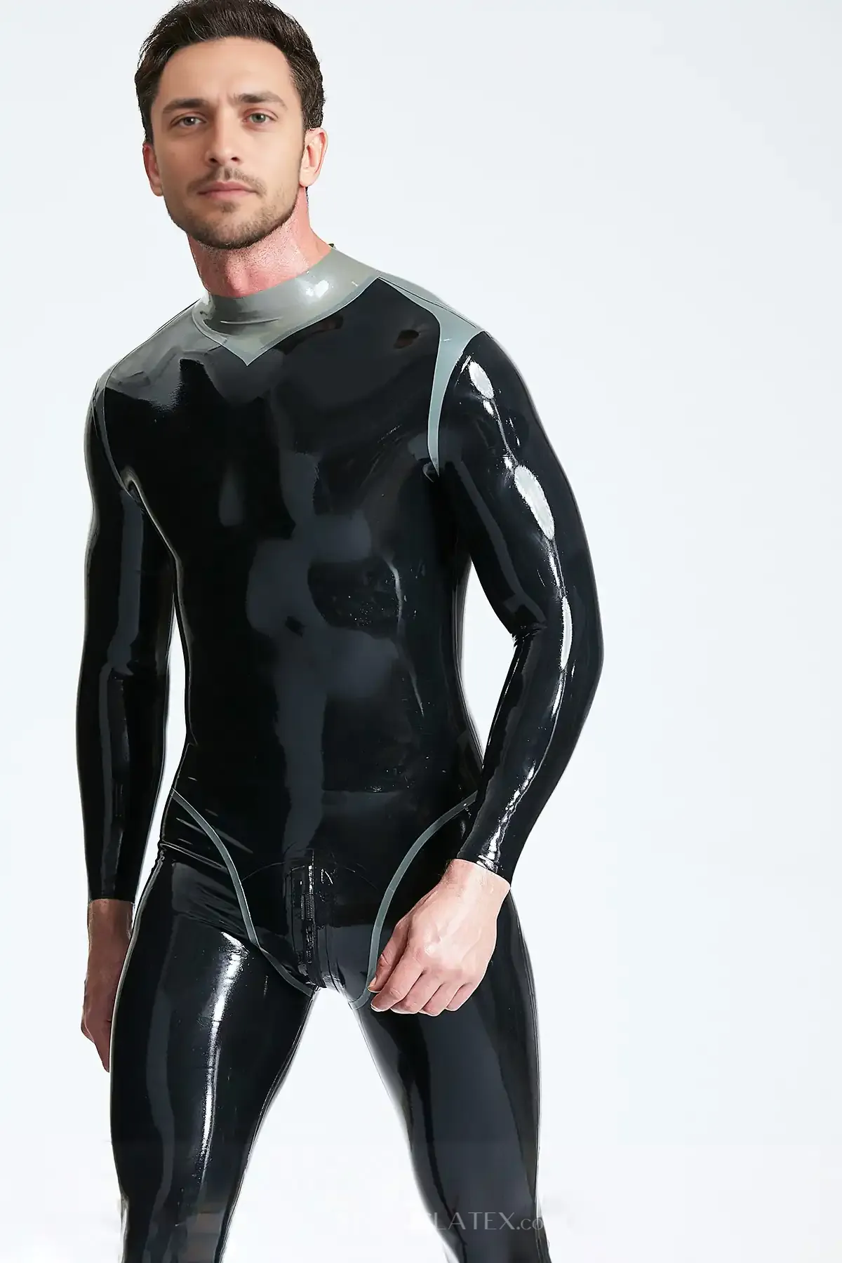 Male Contrast Color Trim Andromeda Latex Catsuit