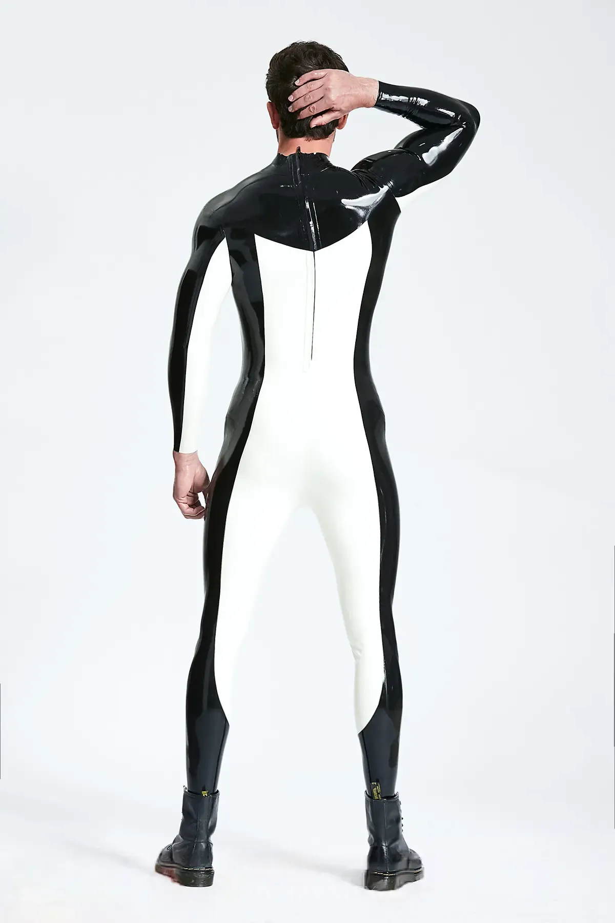 Long Sleeves Two-color Insignia Pattern Eye of Sauron Latex Catsuit