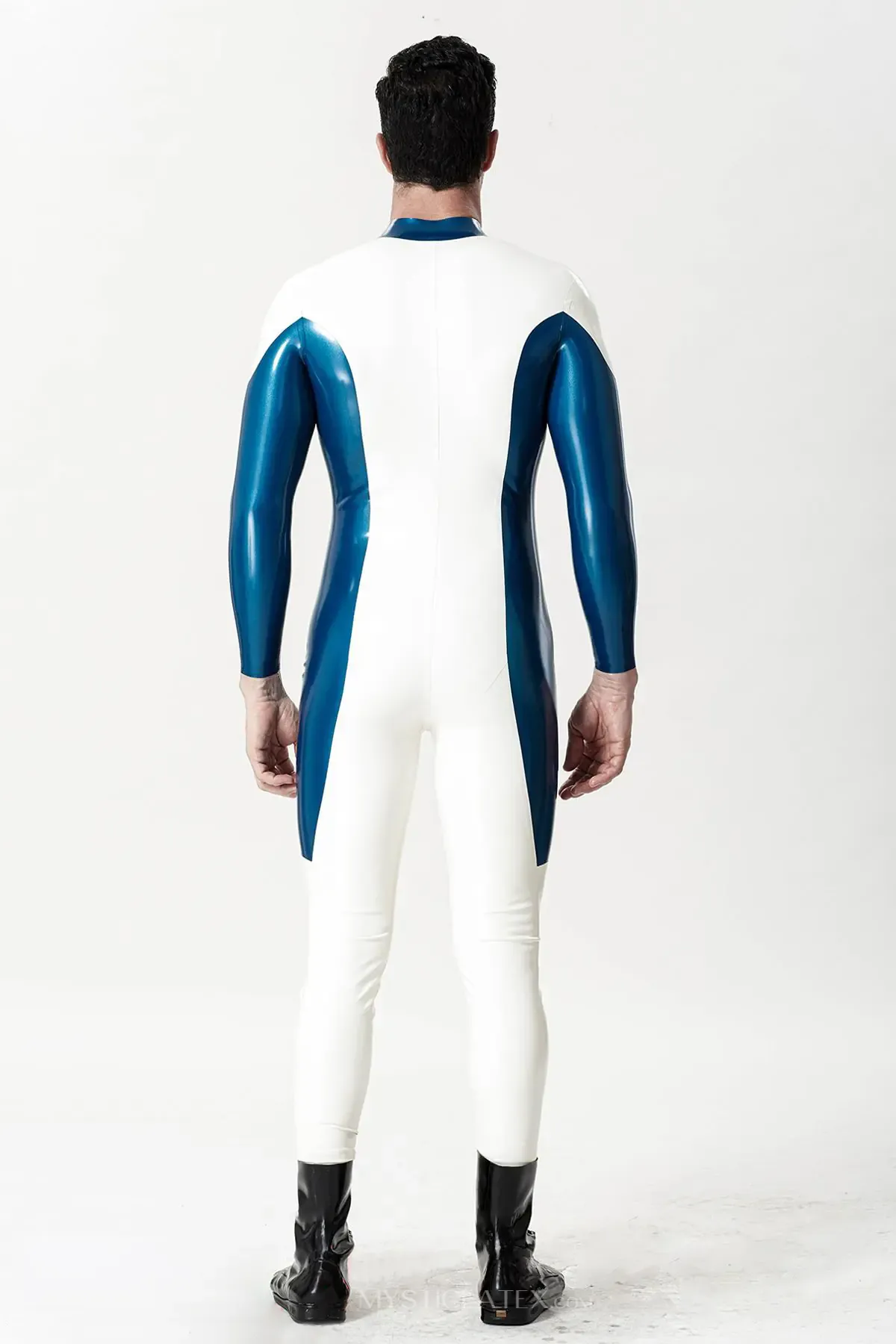 Two-color Contrast Long-sleeved Latex Catsuit