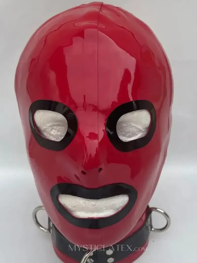 Mask Open Eyes Open Mouth Nostril Latex Hood