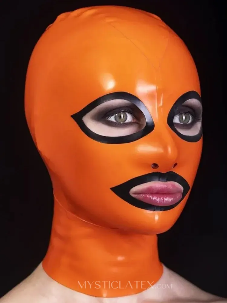 Sexy Mask Back Zipper and Contrasting Eyes Mouth Latex Mask