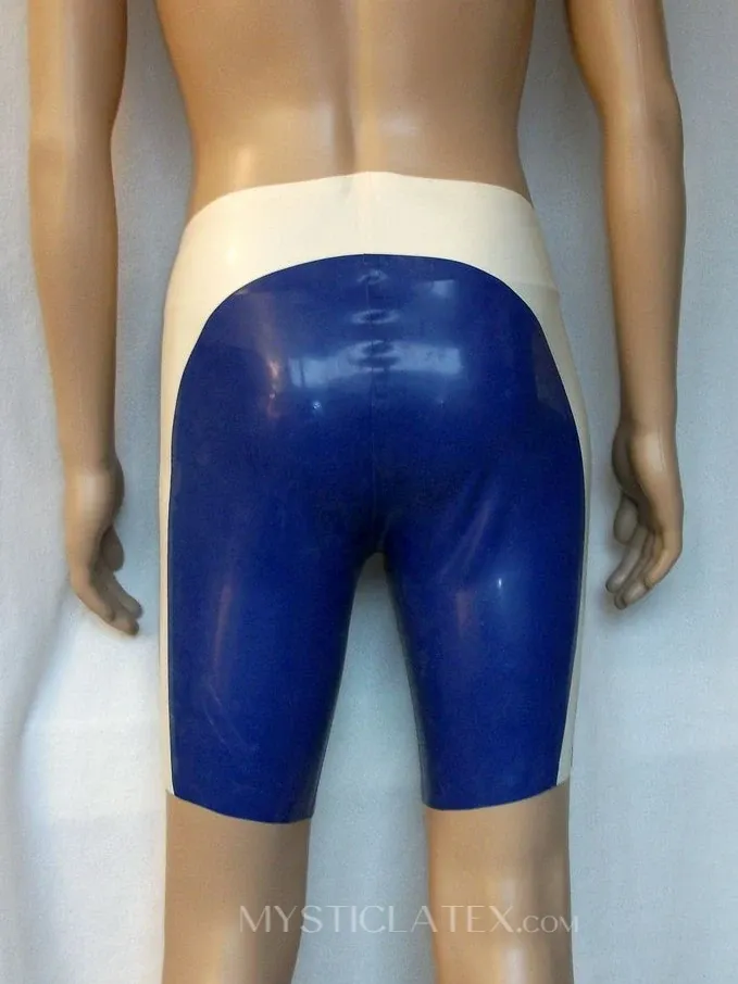 Latex Two-tone Chlorinated Cyclists Swim Shorts