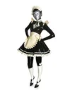 Rubber Fetish Sexy Tight Lingerie Cross-dresser Maid Dress
