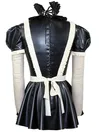 Sexy Natural Latex Dress Women Red Maid Dresses Short Dress Pseudonym Crossdressing Latex Dresses