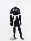 Natural Latex Clothing Round Neck Long Sleeves Erotic Bondage Vacuum Tights with Apron