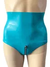 Rubber Fetish Latex Clothing Fashion Shorts High Waisted Crotch Zip Panties Women Fetish Latex Underwear