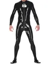 Sexy Rubber Clothing Fetish Latex Bodysuit Bondage Leotard Full Body Front Zip Catsuit without Hand and Hood