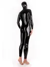 Rubber Fetish Clothing Black Latex Catsuit Open Mouth Hood Back Zip Jumsuit Handmade