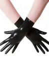 Rubber Fetish Latex Gloves Black Short Gloves Unisex Seamless Latex Gloves