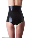 Women Rubber Fetish Clothing Black High Waist Skinny Shorts Latex Underwear Handmade