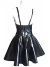 Female Natural Latex Dress Exotic Dancewear Sexy Fetish Rubber Pleated Open Back Mini Latex Dress Female Natural Latex Dress Exotic Dancewear Sexy Fetish Rubber Pleated Open Back Mini Latex Dress