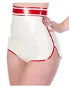 Female Natural Latex Clothing Shorts Rubber High Waist White Red Boxer Underwear Clubwear