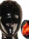 Rubber Fetish Latex Head Cover Latex Mask with Nasal Tube Braces Free Customzie for Adult
