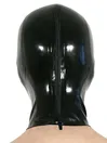 Natural Latex Sexy Head Cover Latex Mask with Zipper