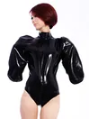 Natural Latex Women Black One piece Latex Clothes (Unopened Cuffs)