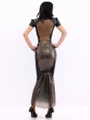 Black Short Sleeves Natural Latex Dress Back Design Dress Black Short Sleeves Natural Latex Dress Back Design Dress
