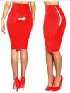 Red Nature Latex Skirt Woman Sexy Rubber Short Skirts Latex Skirts