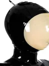 Natural Latex Hood Inflatable Black Transparent Rubber Mask