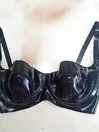 Black Underwire Natural Latex Contour Bra Rubber Underwear