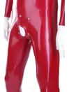 Natural Latex Catsuit Men 3D Crotch Sheath Hole Rubber Clothing Breast Vertical Zipper Bodysuit