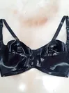Black Underwire Natural Latex Contour Bra Rubber Underwear