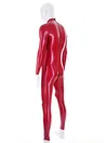 Natural Latex Catsuit Men 3D Crotch Sheath Hole Rubber Clothing Breast Vertical Zipper Bodysuit