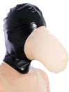 Nature Latex Animal Shape Head Cover Back Zipper Black Latex Hoods