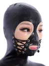 Nature Latex Black Mask Open Eyes Bandage Hoods Latex Head Cover