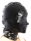 Nature Latex Hood Eyes Opened Mouth Opened Back Laced Up Black Head Cover