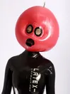 Nature Latex Halloween Head Cover Red Mask Latex Inflatable Hood