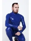 Men Full Body Latex Clothing Shoulder Zipper and Nipple Zipper Latex Catsuit