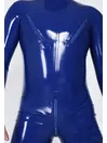 Men Full Body Latex Clothing Shoulder Zipper and Nipple Zipper Latex Catsuit