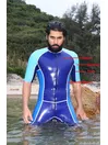 Men Tricolor Latex Surf Suits