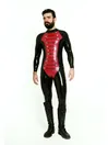 Chest Double Bright Buttons Troops Costume Latex Catsuit