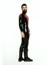 Chest Double Bright Buttons Troops Costume Latex Catsuit