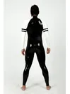 Bright Double Stripes Front Zipper Latex Catsuit Bright Double Stripes Front Zipper Latex Catsuit