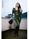 Front Botton Belt Latex Uniform