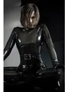Fullbody High Collar Waist Belt Latex Catsuit