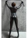 Fullbody High Collar Waist Belt Latex Catsuit
