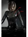 Fullbody High Collar Waist Belt Latex Catsuit