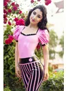 Vertical Striped Pants Short Sleeves Latex Catsuit Vertical Striped Pants Short Sleeves Latex Catsuit