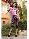 Vertical Striped Pants Short Sleeves Latex Catsuit Vertical Striped Pants Short Sleeves Latex Catsuit