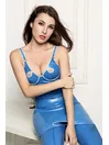 Front Chest Cut-outs Hem Cutout Latex Sling Dress