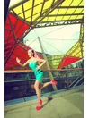 Women Sleeveless Layered Pleated Waist Latex Short Dress