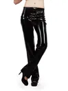 Front Metal Buckle Latex Pants