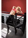 Women Straight-through Open Crotch Zipper Latex Pants Women Straight-through Open Crotch Zipper Latex Pants
