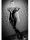 Women Latex Clothing Strap Goddess Latex Catsuit