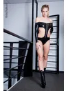 Cutaway Backless Latex Bodysuit